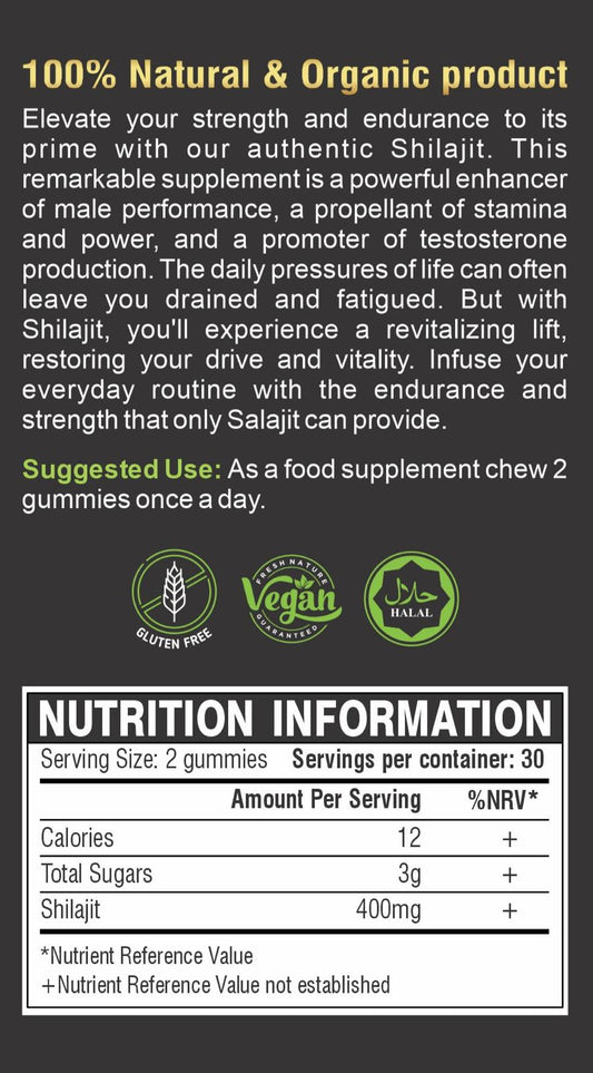Organic Shilajit Resin – Strength, Focus & Vitality Formula